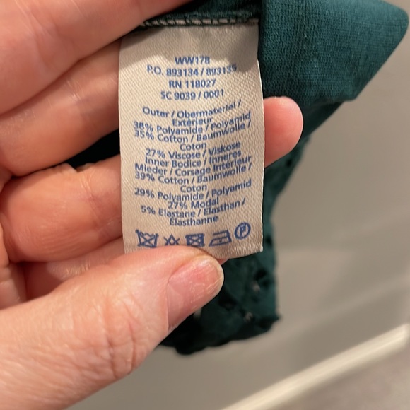 Boden Emerald Green Lace Overlay Zeta Ponte Knit Sheath Dress - Picture 6 of 9